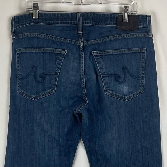 AG Adriano Goldschmied Cotton Mid Rise Straight Leg Hippie Blue Jeans Size 36 - Picture 6 of 13